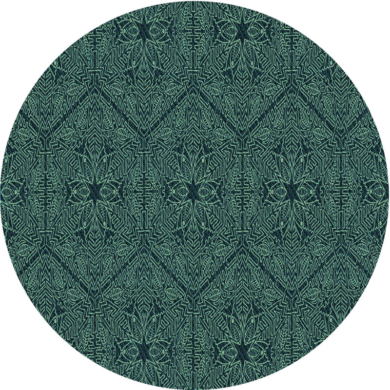 Amisha Geometric Indoor Rug, Round 5'