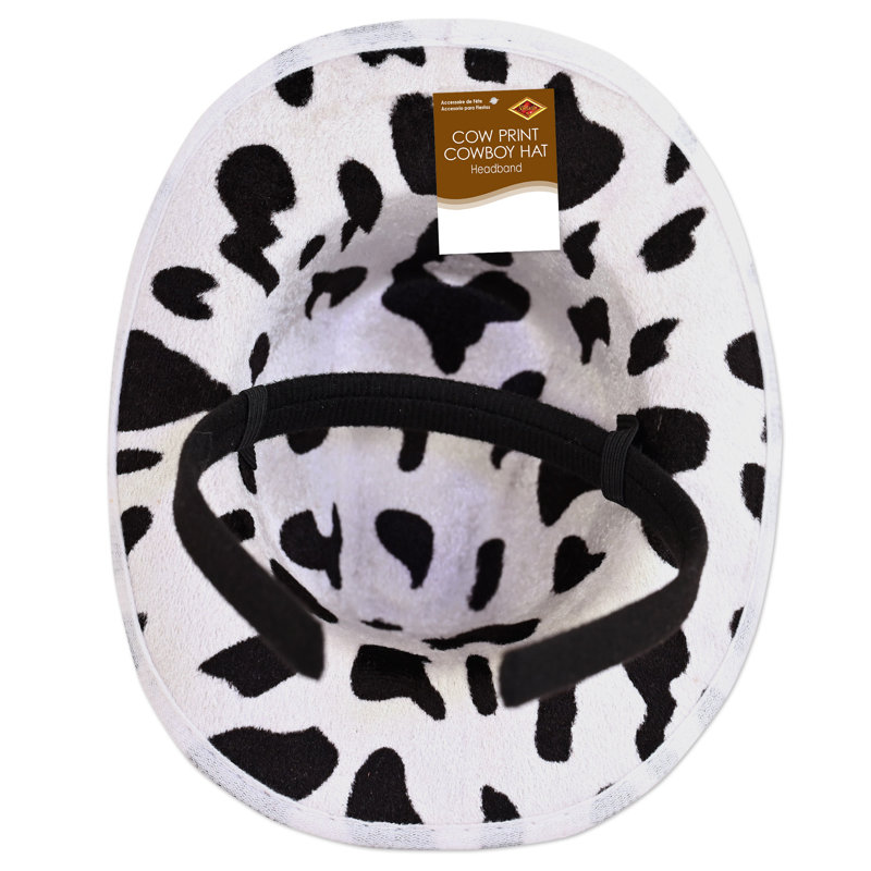 Bandeau de chapeau de cowboy à imprimé vache