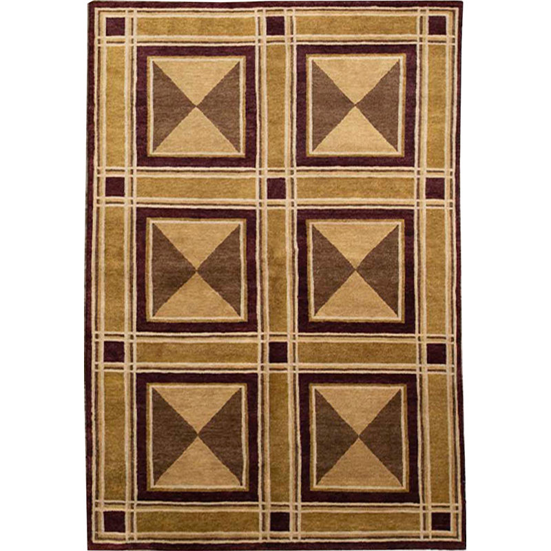 Tapis brun de haute qualité noué à la main