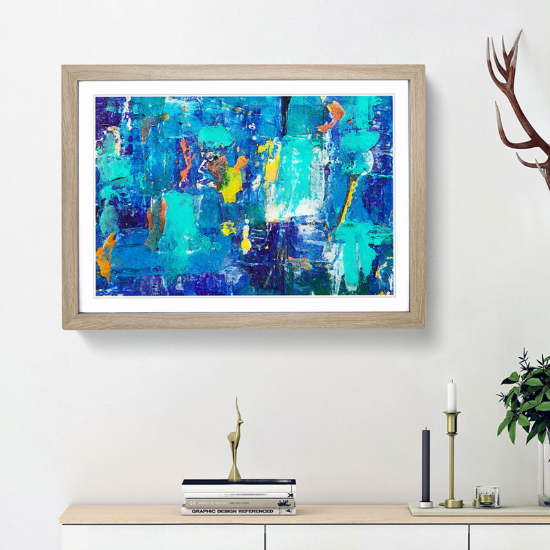 Abstract Vol.450 by S.Johnson - Framed Print, 33cm H x 45cm W x 2cm D, Oak Framed