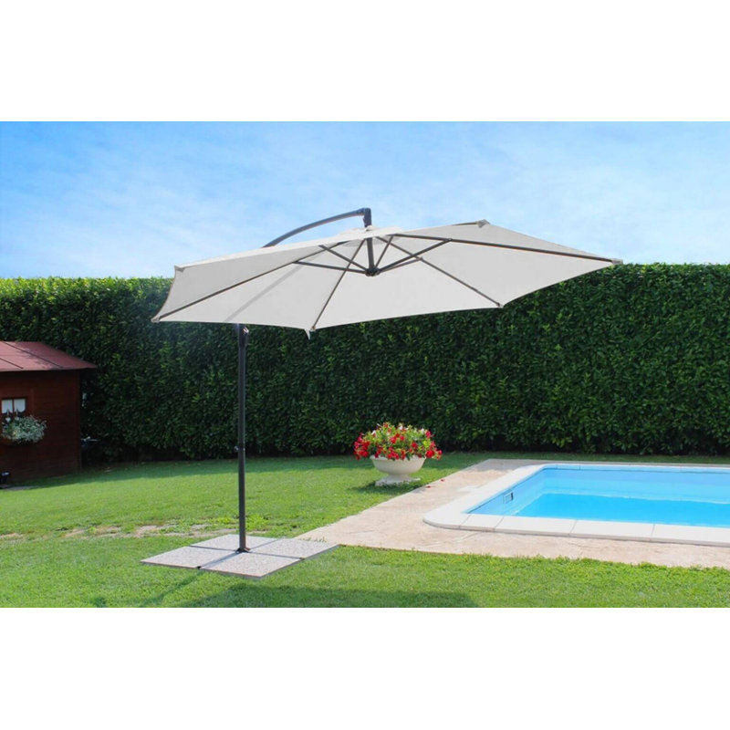 Areonia 312cm Cantilever Parasol, Black, White