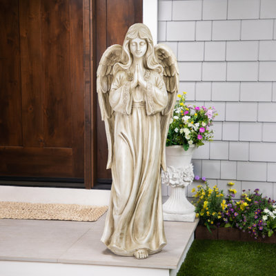 Statue de jardin debout ange priant debout - 46 po