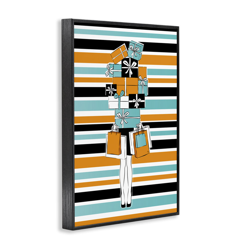 Art de giclées empilées par Martina Pavlova, H 18 po x l 12 po, Giclée encadrée noir minuit