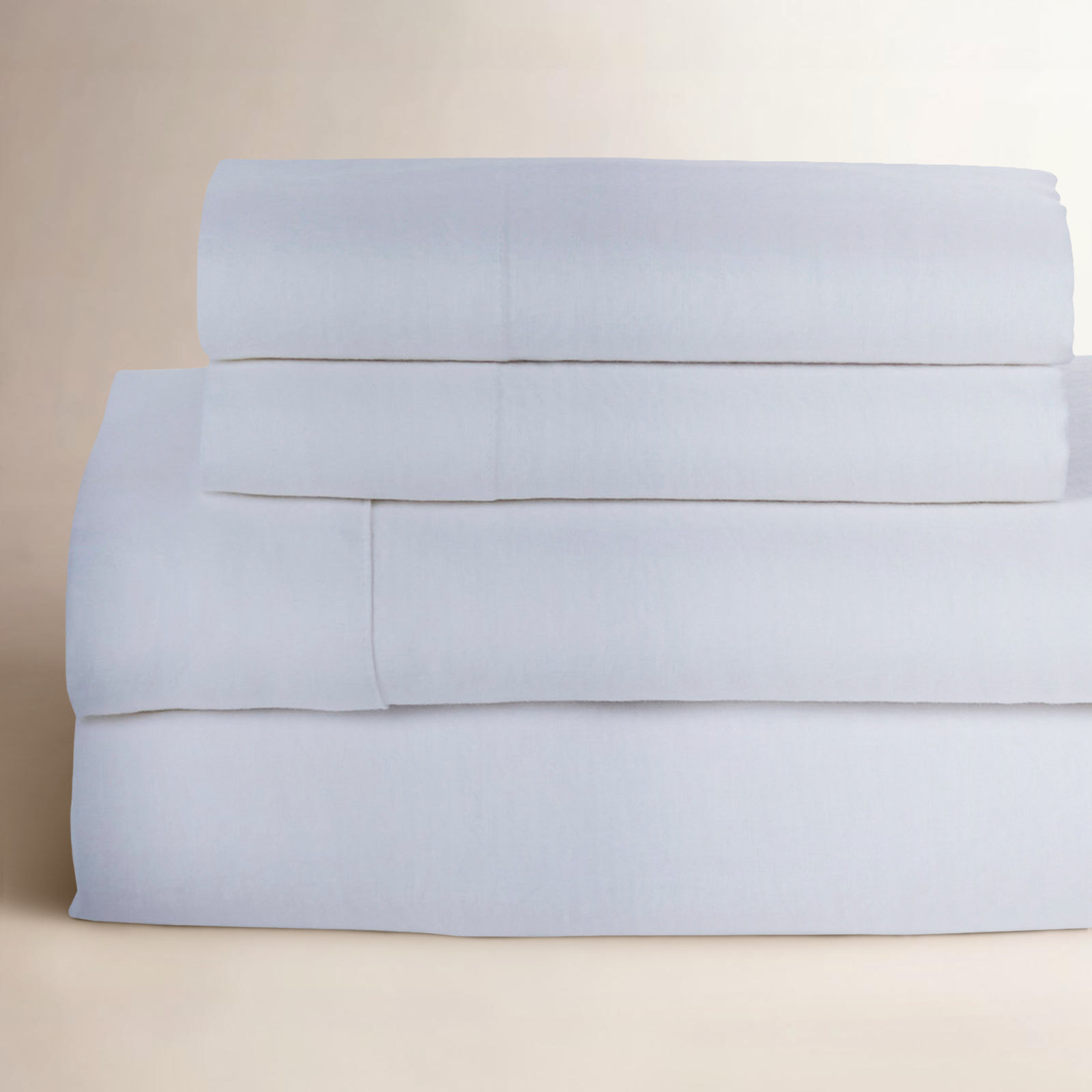 Frazier 100% Linen Machine Woven Sheet Set, Eggshell White, Queen Sheet Set with 2 Pillowcases
