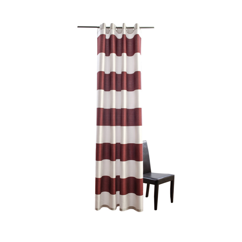 Sabang Room Darkening Curtain, Red and silver