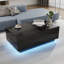 Table basse à DEL haute brillance, table basse à DEL avec 2 tiroirs, table basse moderne pour le salon, table basse noire l 41,33 po x P 23,62 po-113451604