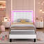Ensemble de chambre à coucher 3 pièces, cadre de lit rembourré à éclairage DEL intelligent et tables de chevet de rangement à éclairage DEL contrôlables par application-321428744-321428747