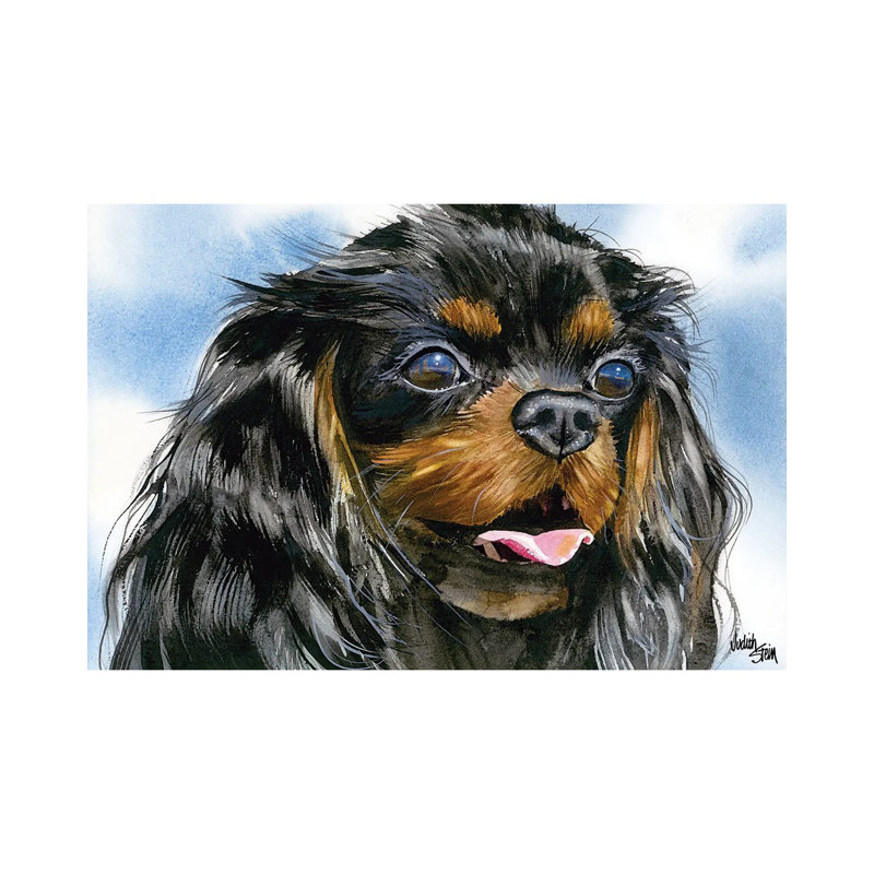 Cavalier - Cavalier King Charles Spaniel - Black And Tan by Judith Stein - Wrapped Canvas Painting