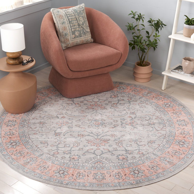 Tapis sud-ouest lavable à la machine Maritess, Rond 6 pi
