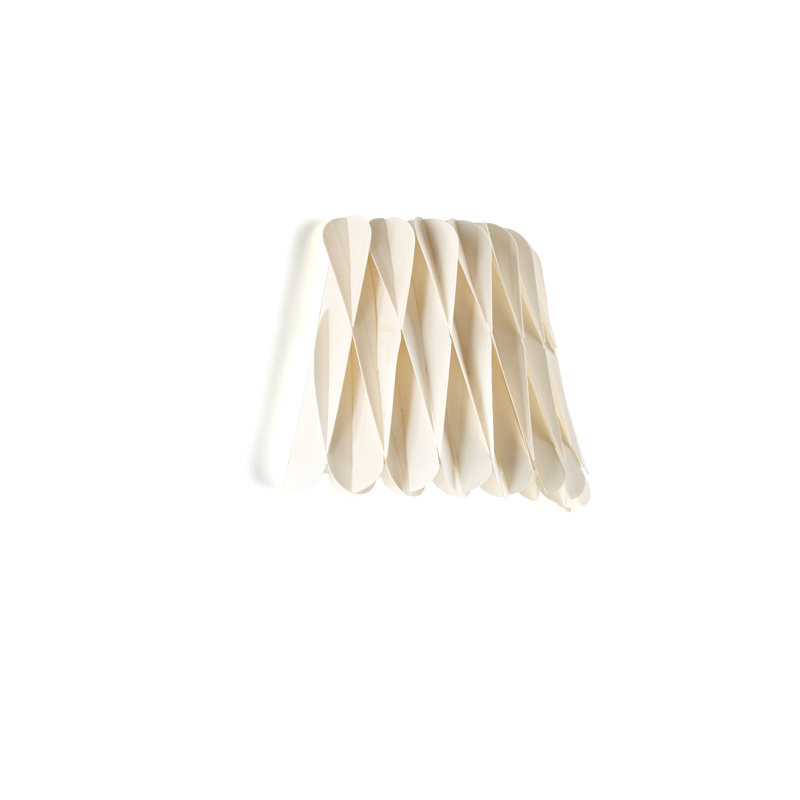 Lola Wall Light - GX53 Base - Wood Veneer - Ivory White Shade, Ivory White