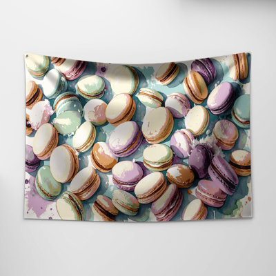 Tapisserie murale Desserts Macarons