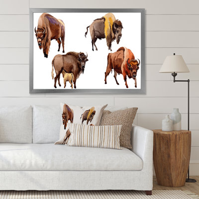 " Exotic Wild Bisons " Painting Print