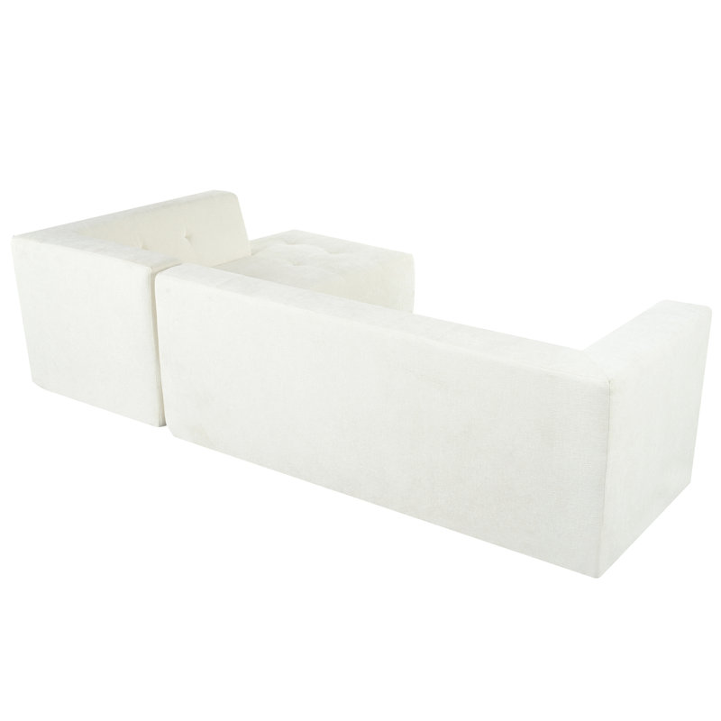 Jared Modular L-Shaped Sectional Sofa, Beige Chenille