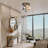 5-spherical dimmable wrought iron glass ceiling light