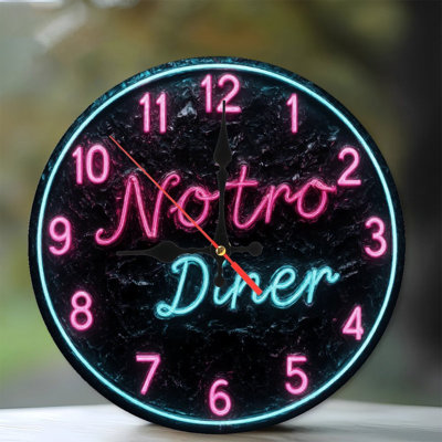 Notro Diner  Neon Style Clock Sign