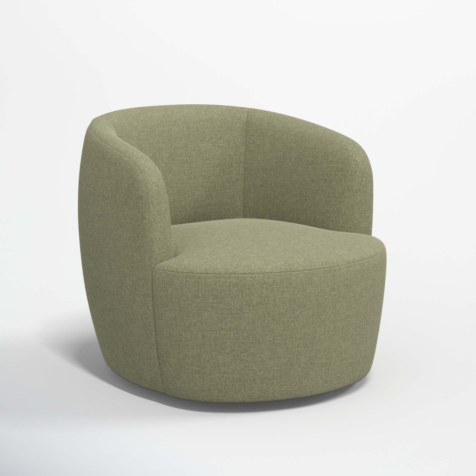 Mina Swivel Barrel Chair, Zuma Laurel Textured Linen