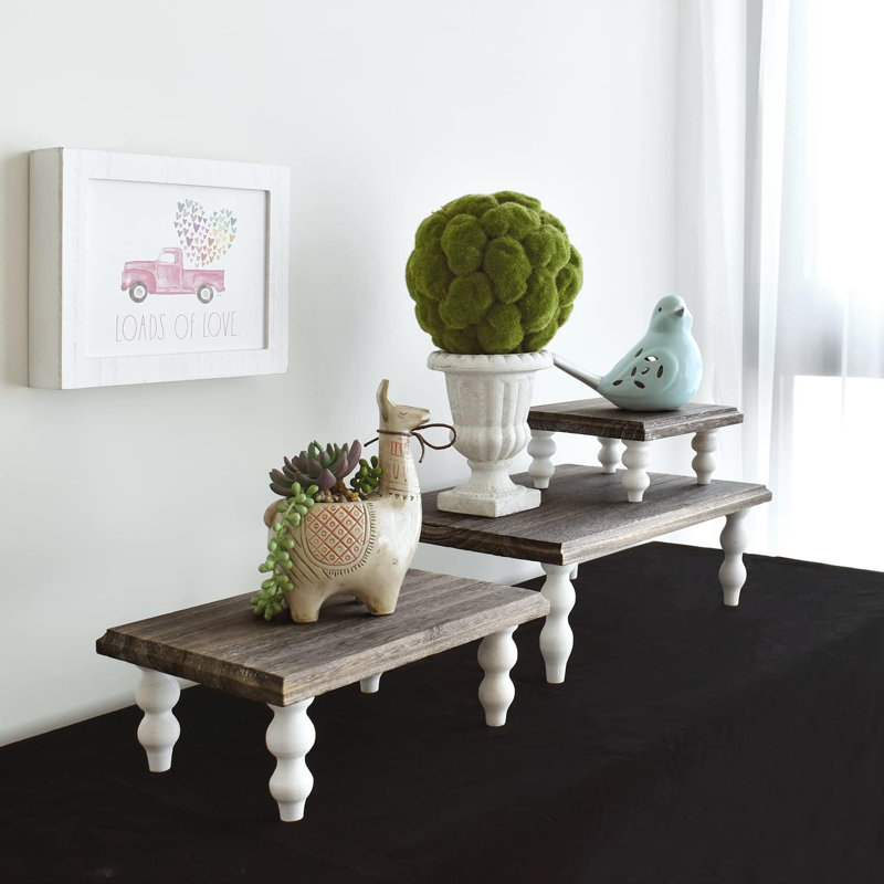 Small Coffee Wooden Display Riser Set of 3