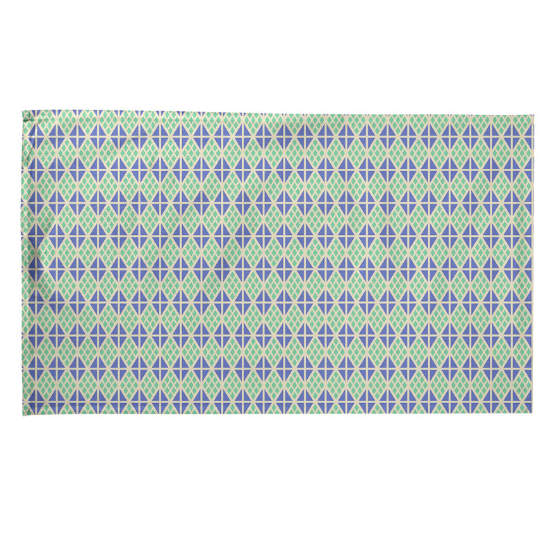 Tea Towel Kitchen Towel, Cotton Twill, Green/Blue