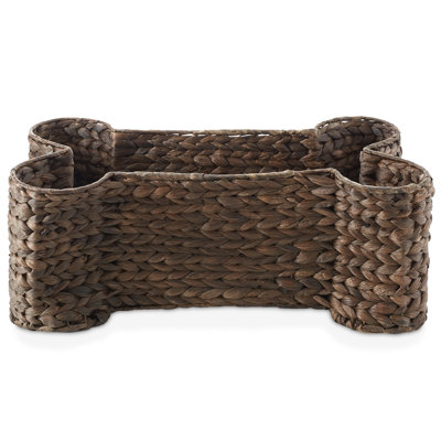Dog Bone Shaped Storage Basket Organizer Bin for Pet Toys, Natural