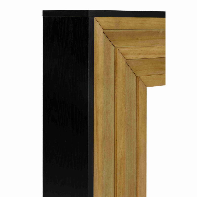 Console Modern Contrast moderne avec structure en bois stratifié et plateau noir