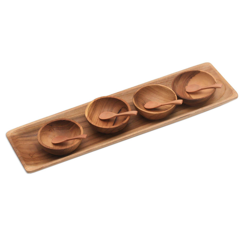 World Menagerie Belgrave Wood Condiment Server