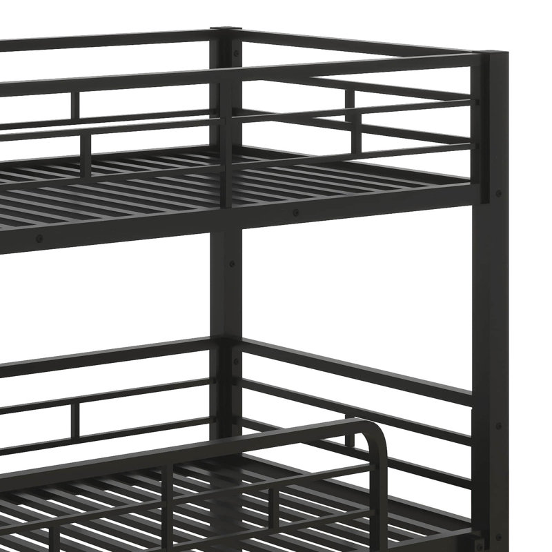 Lowell Kids Twin Over Twin Over Twin Bunk Bed, Black