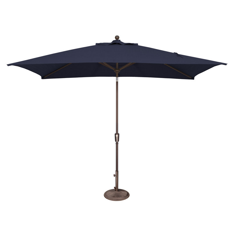 Parasol de marché rectangulaire 10 pi x 6,5 pi Launceston, Bronze, Acrylique Sunbrella bleu marine