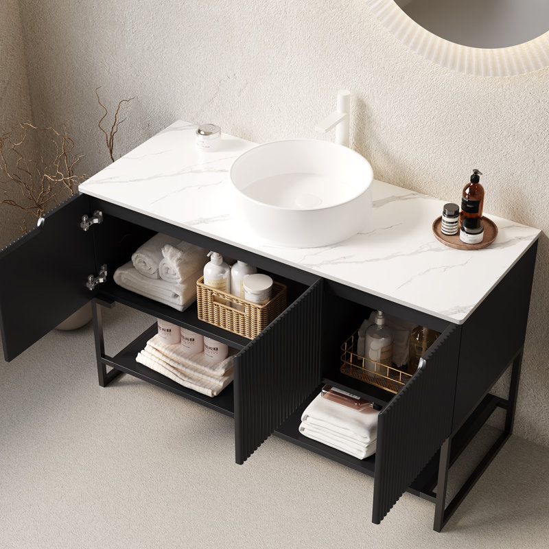 Meuble-lavabo moderne (doit inclure le meuble-lavabo et le lavabo) avec rangement