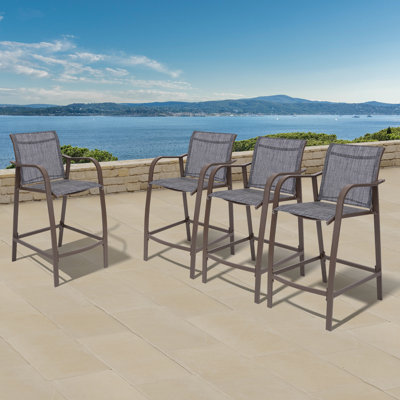 Aoun Aluminum Outdoor 27.5'' Bar Stool