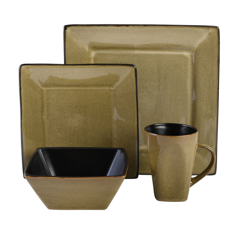 Kiesling 16 Piece Dinnerware Set, Taupe
