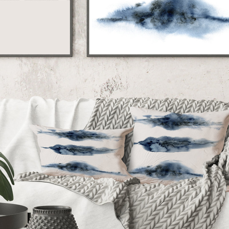 Abstrait abstrait de nuages bleu foncé - coussin imprimé moderne