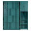 Lit escamotable mural simple avec bibliothèque, armoire supérieure, rangement latéral pour bureau extensible, bleu sarcelle-1741287716