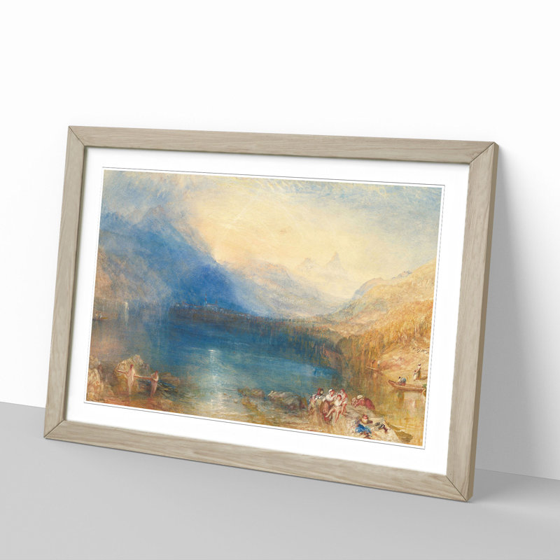 Lake of Zug by Joseph Mallord William Turner - Picture Frame Painting, Oak Framed, 36cm H x 48cm W x 2cm D