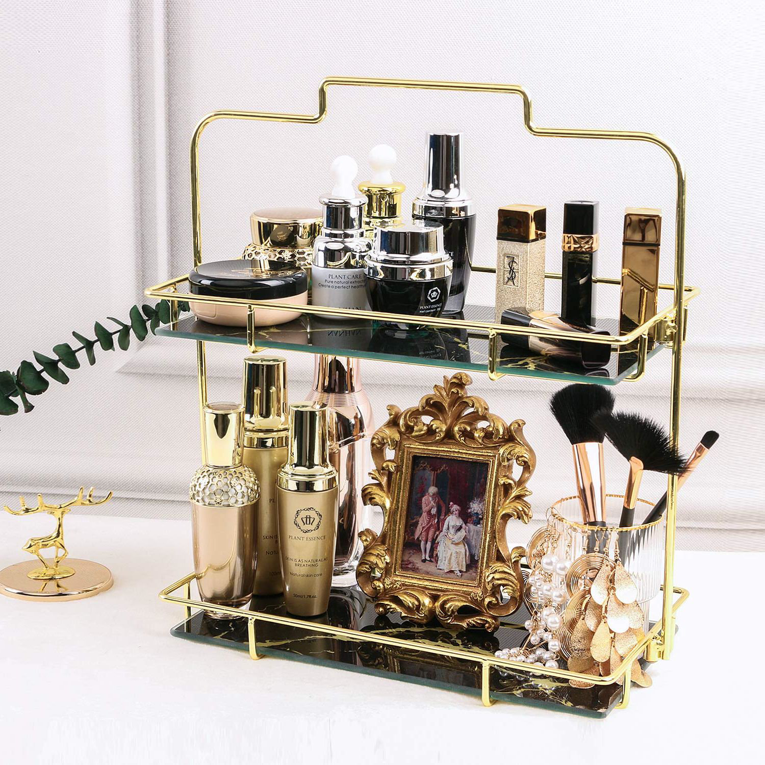 Mercer41 Glass Makeup Organizer Wayfair