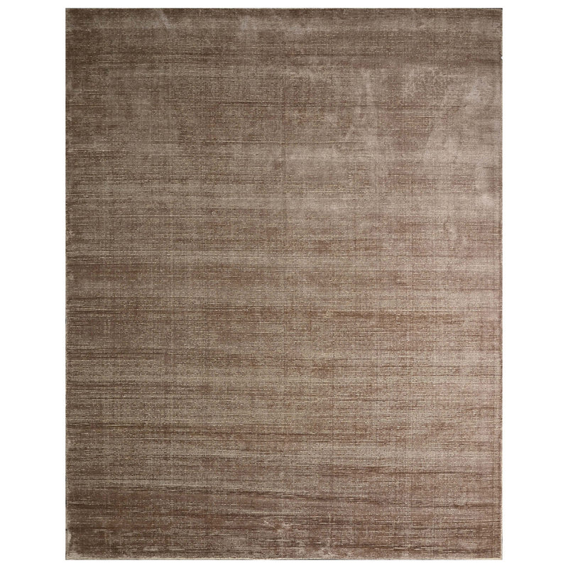 Tapis blanc / brun tissé à la main de haute qualité, Rectangle 9 pi x 12 pi