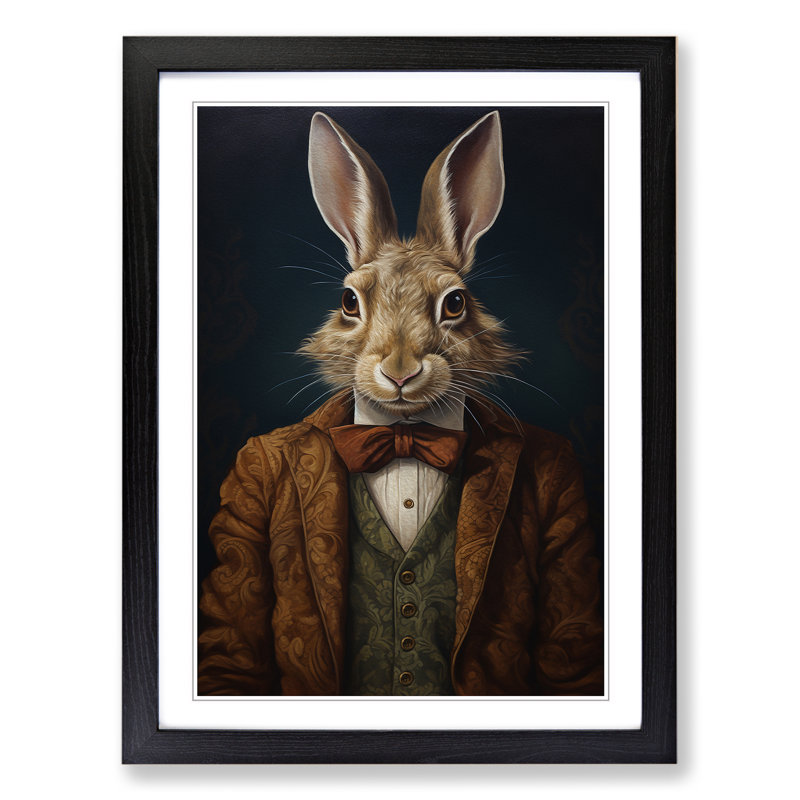 Hare Classicism Art - Framed Print, Black Framed, 64cm H x 46cm W x 2cm D
