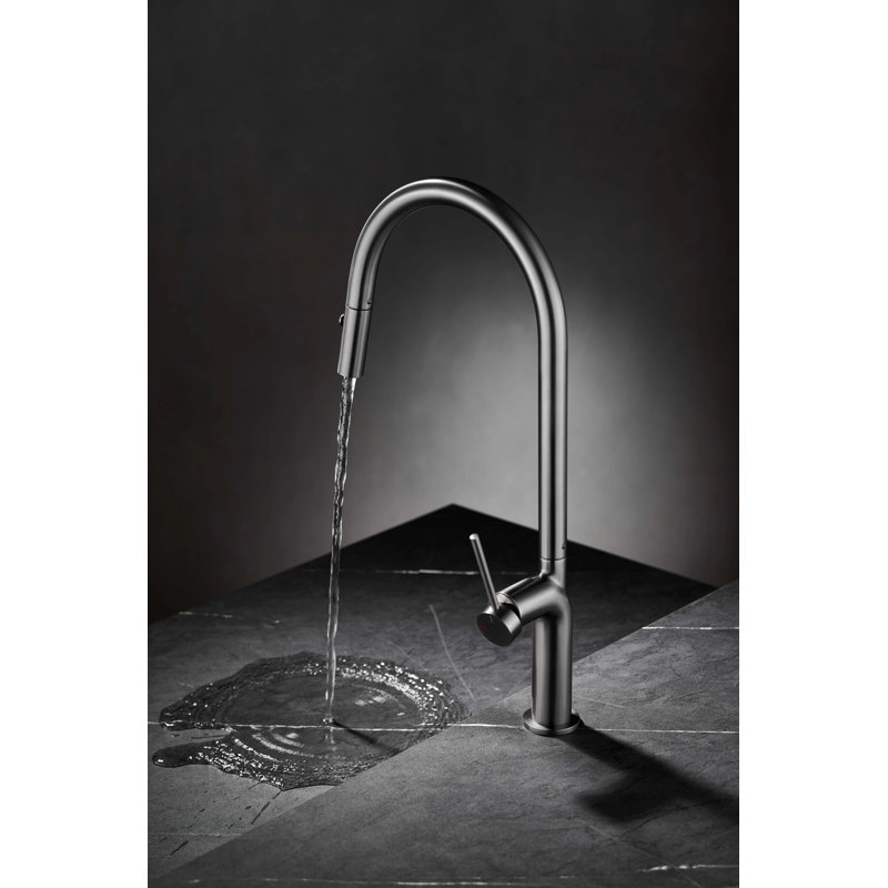 AvaMalis Pull Out Kitchen Faucet, Gunmetal Gray