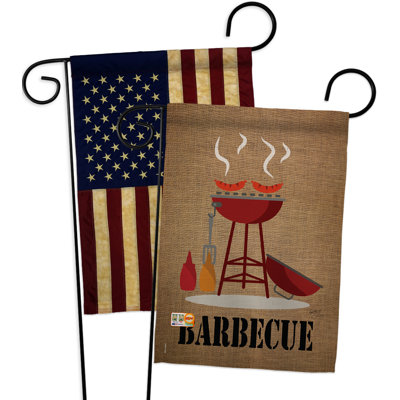 Impressions de barbecue décoratives en polyester de 2 côtés 19 po x 13 po  drapeau de jardin