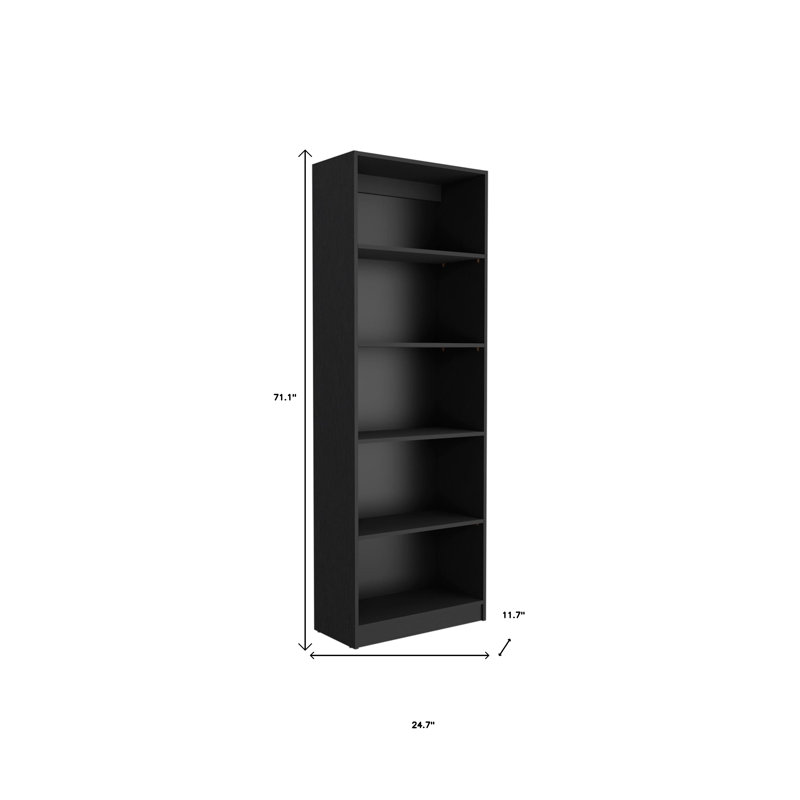 Ensemble de deux bibliothèques noires à cinq niveaux avec deux portes, H 71,1 po x l 24,7 po x P 11,7 po