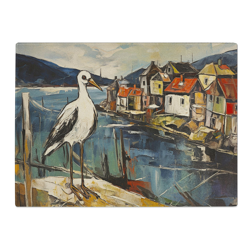 Seagull Expressionism  Glass Chopping Board