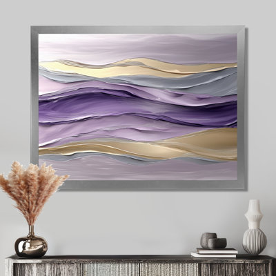 Lavender And Stones Transtitional Horizon II - Transitional Wall Art