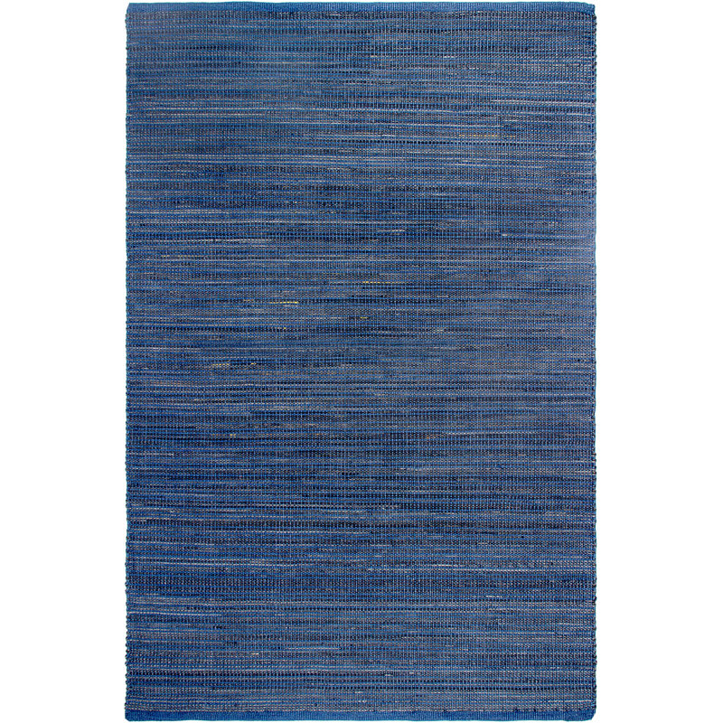 Tapis d’intérieur/extérieur indigo/blanc fait main Bargo, 4 pi x 6 pi