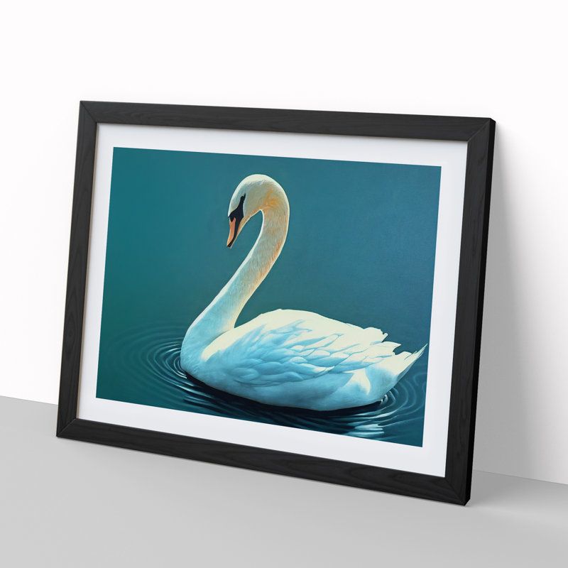Luscious Swan - Single Picture Frame Print, 46cm H x 64cm W, Black