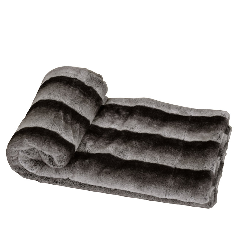 Knitted Throw Blanket, Grey