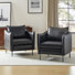 Fauteuil moderne en similicuir de 30 po avec accoudoirs uniques Eamor