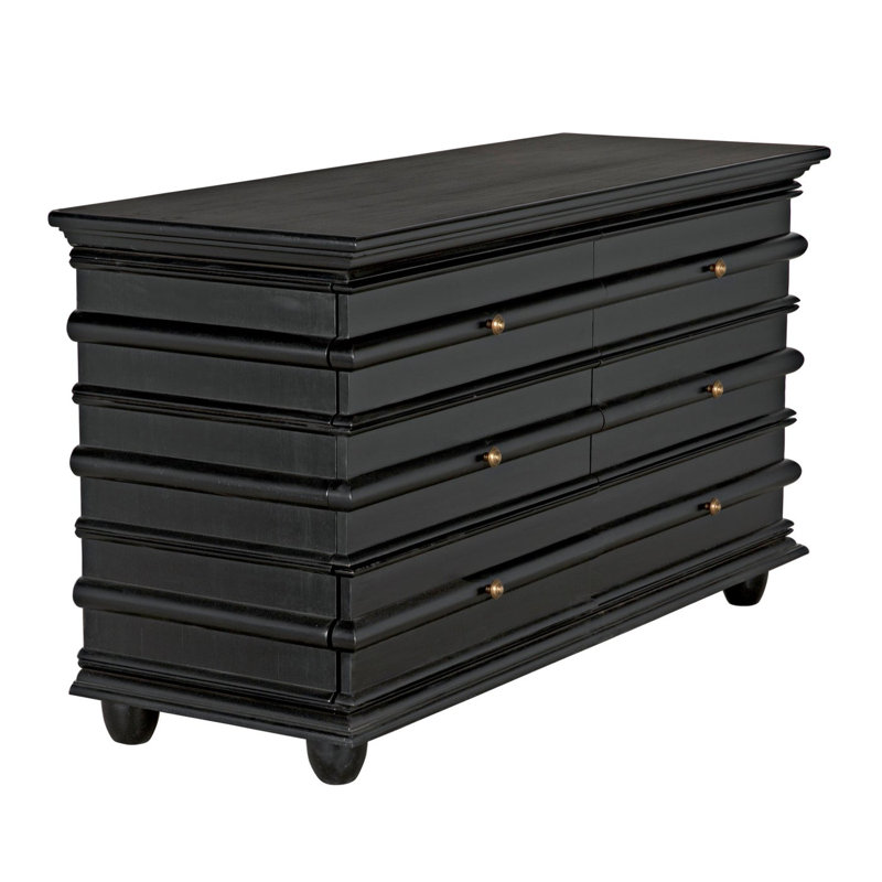 Ascona 6 - Drawer Dresser, Hand Rubbed Black