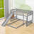 Evelene Twin Over Twin L-Shaped Bunk Beds with Slide-1406074790