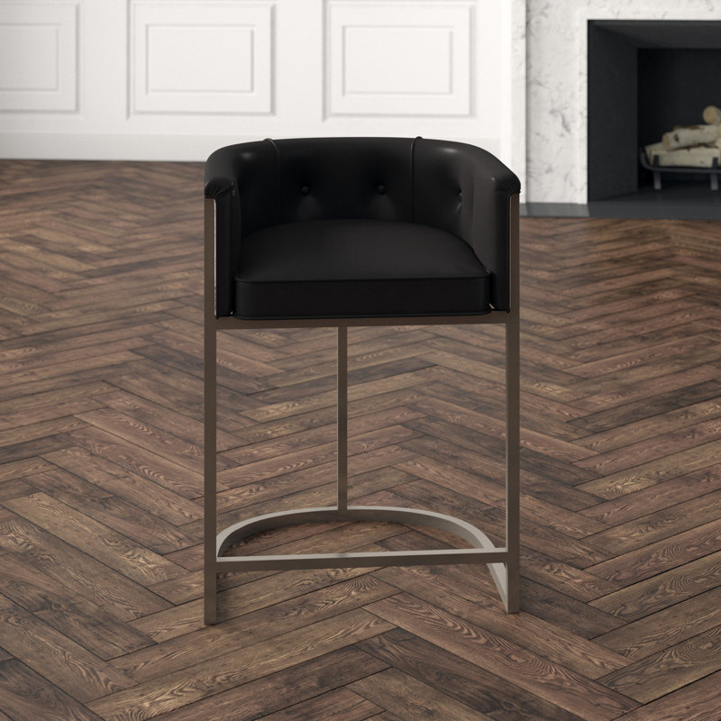 Calvin Upholstered Stool with Metal Frame