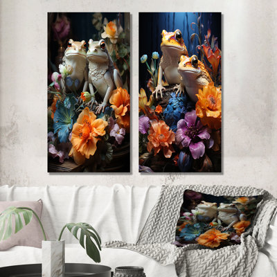 Fantasy Frog Kingdom - Frogs & Toads Metal Wall Art Prints Set Of 2