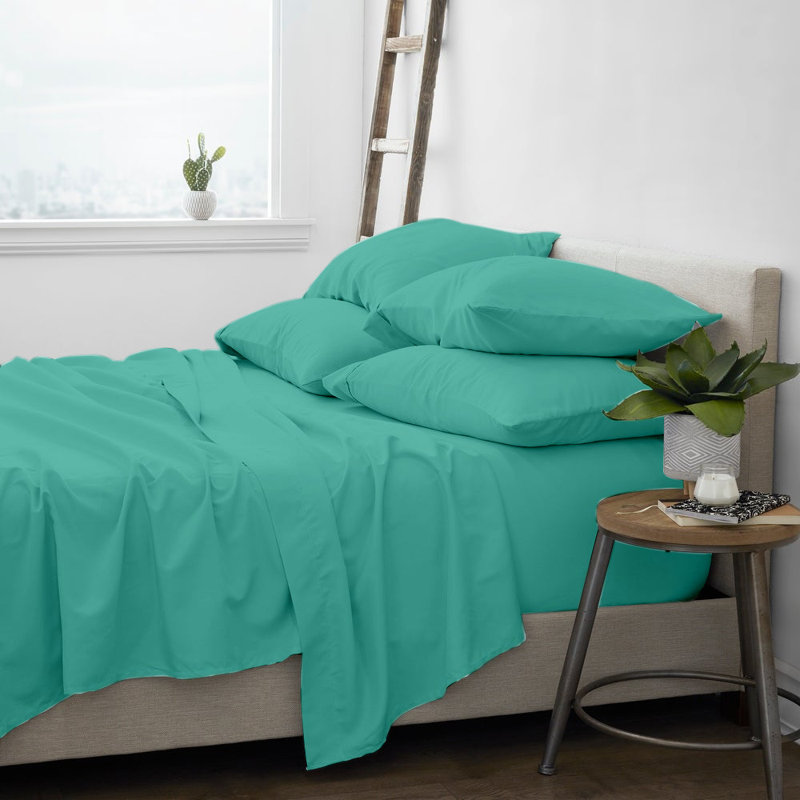 Ensemble de draps en micro-fibre, Grand, Turquoise